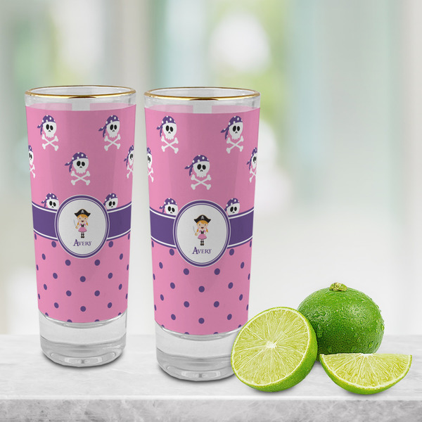 Pink Pirate Glass Shot Glass - 2 oz - LIFESTYLE