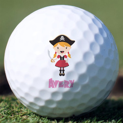 Pink Pirate Golf Balls - Titleist Pro V1 - Set of 3 (Personalized)
