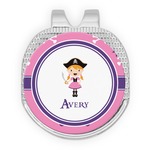 Pink Pirate Golf Ball Marker - Hat Clip - Silver