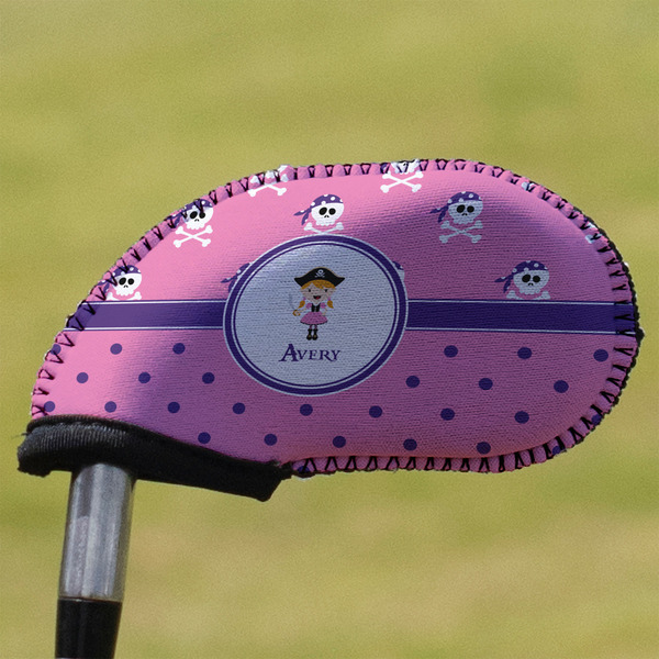 Custom Pink Pirate Golf Club Iron Cover (Personalized)