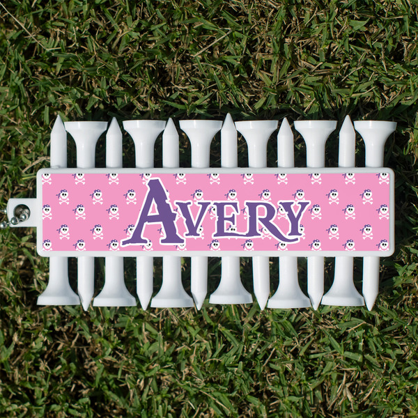 Custom Pink Pirate Golf Tees & Ball Markers Set (Personalized)