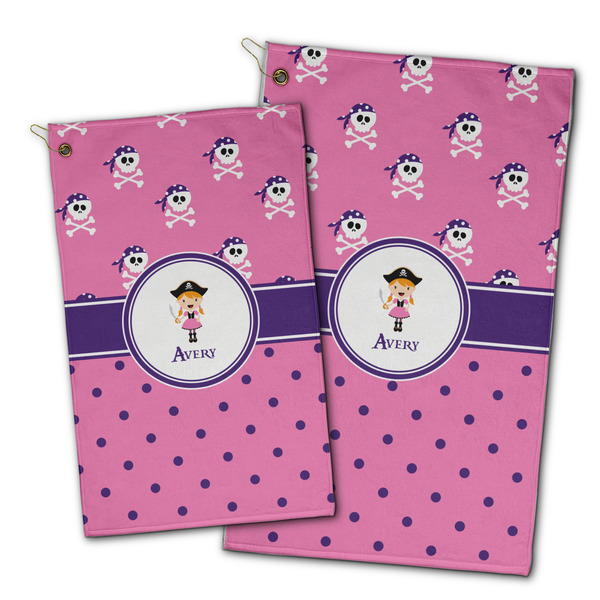 Pink Pirate Golf Towel - PARENT (small and large)