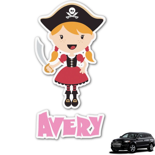 Custom Pink Pirate Graphic Car Decal (Personalized)