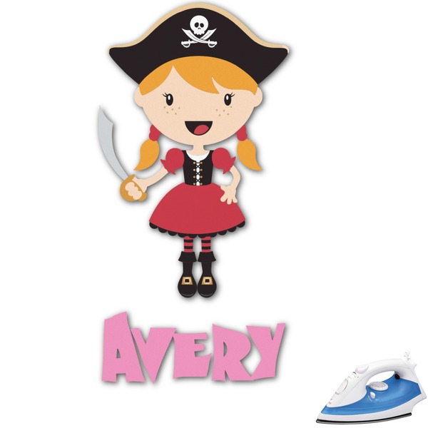 Custom Pink Pirate Graphic Iron On Transfer - Up to 15"x15" (Personalized)