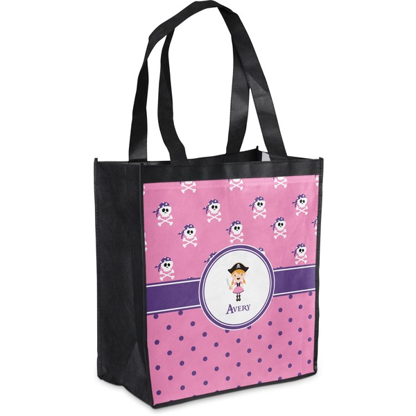 Custom Pink Pirate Grocery Bag (Personalized)