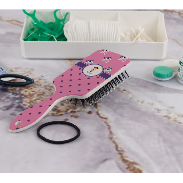 Pink Pirate Hair Brush - In Bathroom