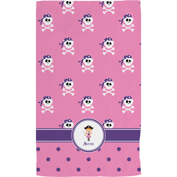 Pink Pirate Hand Towel (Personalized)