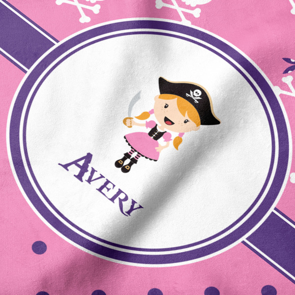 Pink Pirate Hooded Baby Towel- Detail Close Up