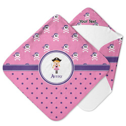 Pink Pirate Hooded Baby Towel (Personalized)