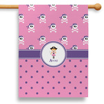 Pink Pirate 28" House Flag - Single Sided (Personalized)