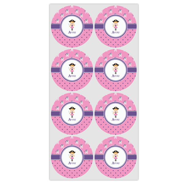 Pink Pirate Icing Circle - Medium - Set of 8