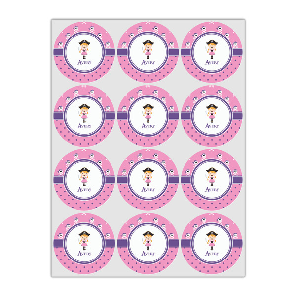 Pink Pirate Icing Circle - Small - Set of 12