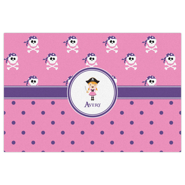 Pink Pirate Indoor / Outdoor Rug - 4'x6' - Front Flat