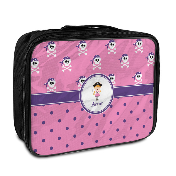 Custom Pink Pirate Insulated Lunch Bag (Personalized)