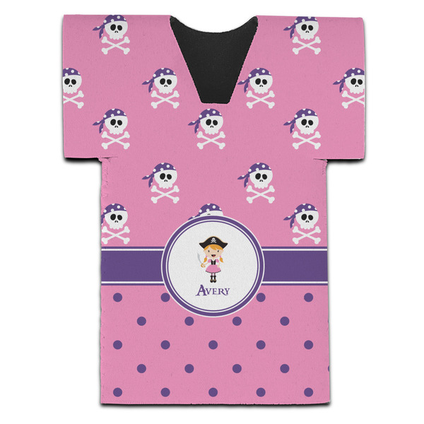 Pink Pirate Jersey Bottle Cooler - Set of 4 - FRONT (flat)