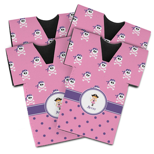 Pink Pirate Jersey Bottle Cooler - Set of 4 - MAIN (flat)
