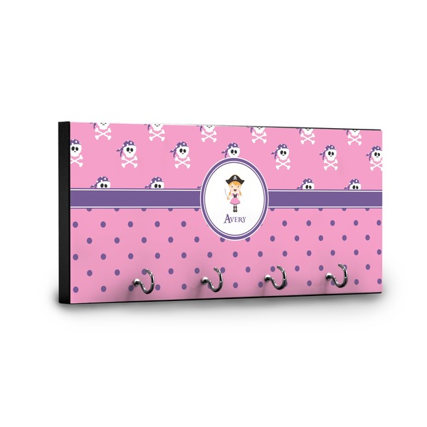 Pink Pirate Key Hanger - Front View with Hooks