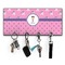 Pink Pirate Key Hanger w/ 4 Hooks w/ Graphics and Text