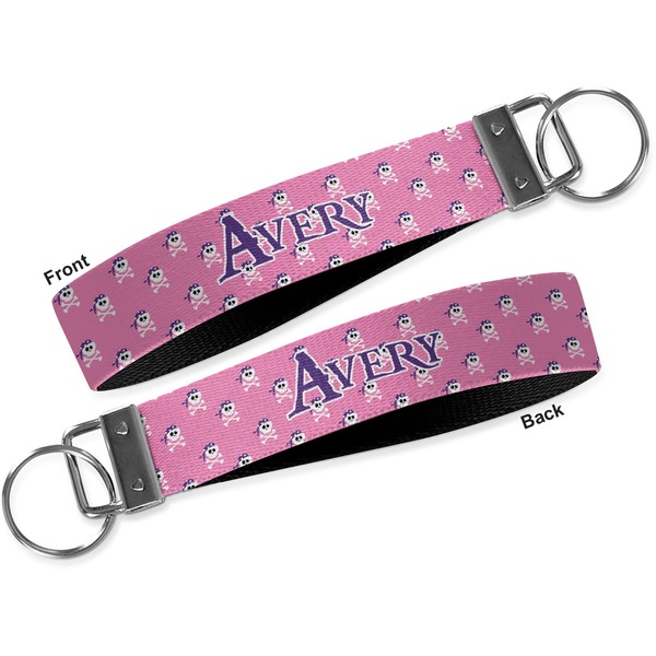 Pink Pirate Key-chain - Metal and Nylon - Front and Back