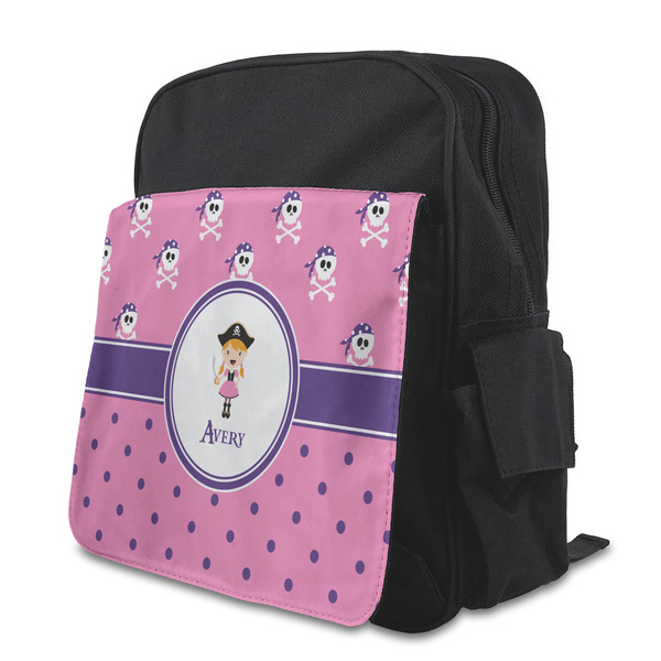 Custom Pink Pirate Preschool Backpack (Personalized)