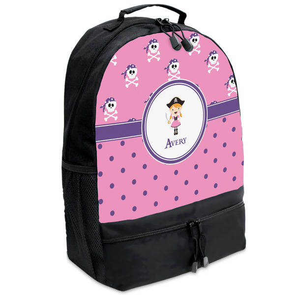 Custom Pink Pirate Backpacks - Black (Personalized)