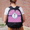 Pink Pirate Large Backpack - Black - On Back