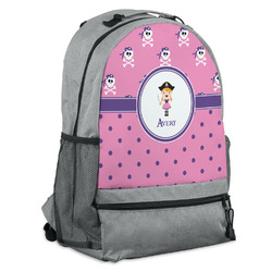 Pink Pirate Backpack - Grey (Personalized)