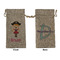 Pink Pirate Large Burlap Gift Bags - Front & Back