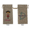 Pink Pirate Large Burlap Gift Bag - Front & Back (Personalized)