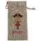 Pink Pirate Large Burlap Gift Bags - Front