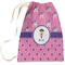 Pink Pirate Large Laundry Bag - Front View