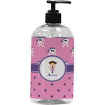 Pink Pirate Plastic Soap / Lotion Dispenser (16 oz - Large - Black) (Personalized)