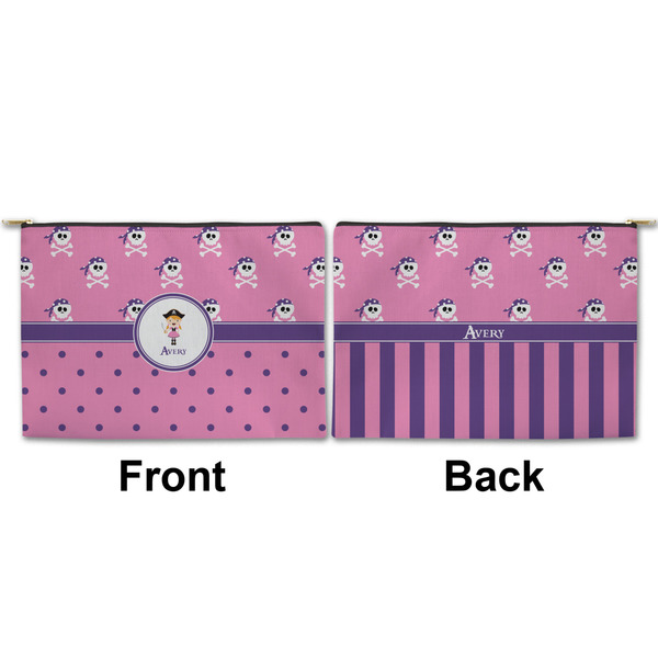 Pink Pirate Large Zipper Pouch Approval (Front and Back)