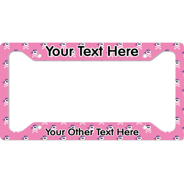 Custom Pink Pirate License Plate Frame - Style A (Personalized)