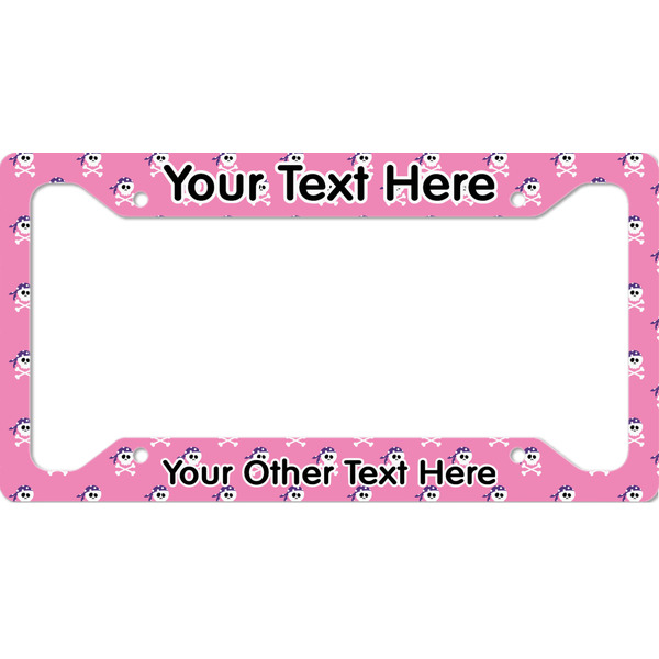Custom Pink Pirate License Plate Frame (Personalized)