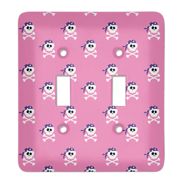 Custom Pink Pirate Light Switch Cover (2 Toggle Plate)