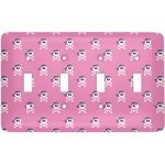 Pink Pirate Light Switch Cover (4 Toggle Plate)