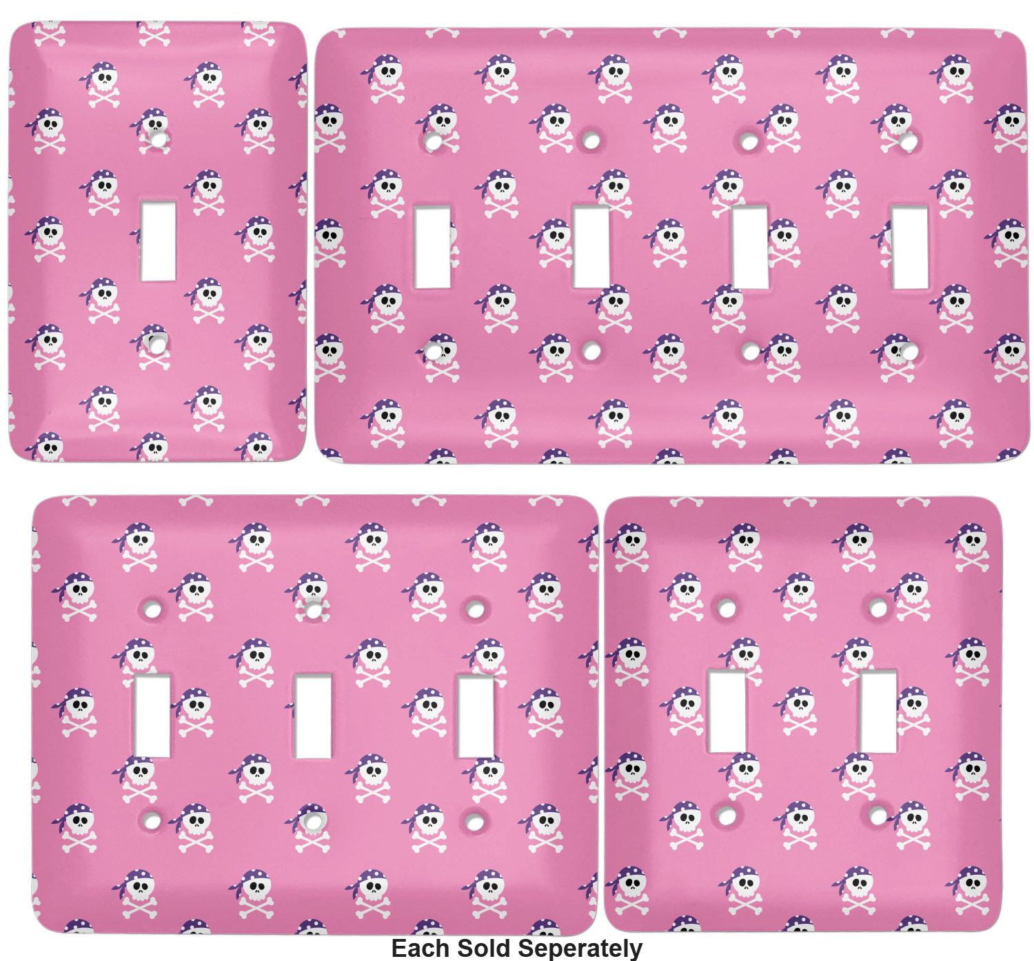 Pink Pirate Light Switch Cover (Personalized) YouCustomizeIt