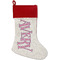 Pink Pirate Linen Stockings w/ Red Cuff - Front