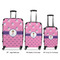 Pink Pirate Luggage Bags all sizes - With Handle