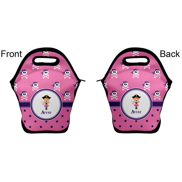 Pink Pirate Lunch Bag - Front and Back