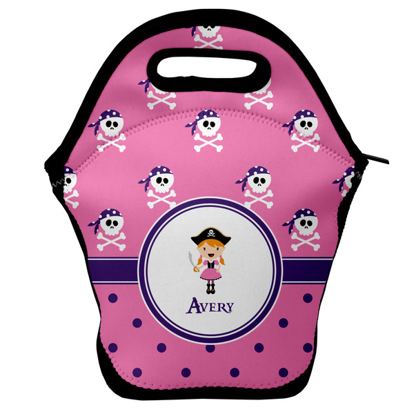 Custom Pink Pirate Lunch Bag w/ Name or Text