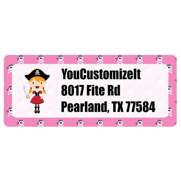 Custom Pink Pirate Return Address Labels (Personalized)