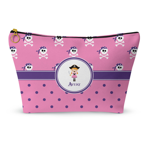 Custom Pink Pirate Makeup Bag - Large - 12.5"x7" (Personalized)