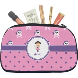 Pink Pirate Makeup / Cosmetic Bag - Medium (Personalized)