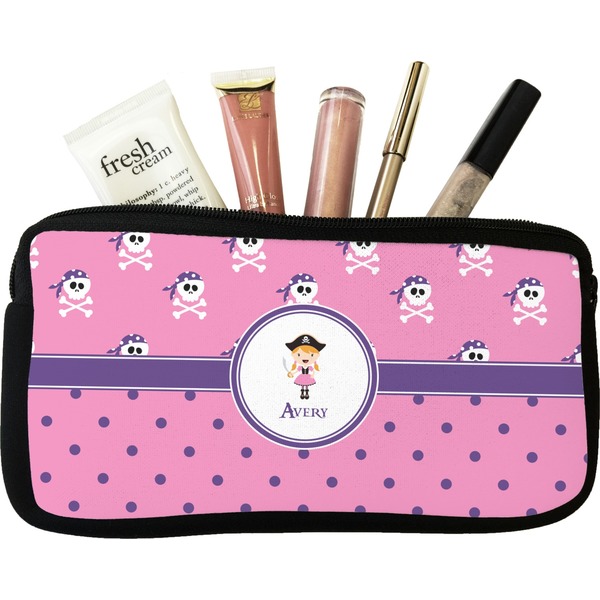 Custom Pink Pirate Makeup / Cosmetic Bag (Personalized)