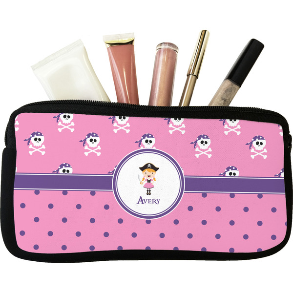 Custom Pink Pirate Makeup / Cosmetic Bag - Small (Personalized)