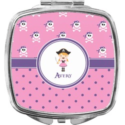 Pink Pirate Compact Makeup Mirror (Personalized)