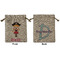 Pink Pirate Medium Burlap Gift Bag - Front & Back (Personalized)