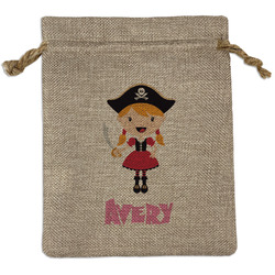Pink Pirate Burlap Gift Bag (Personalized)